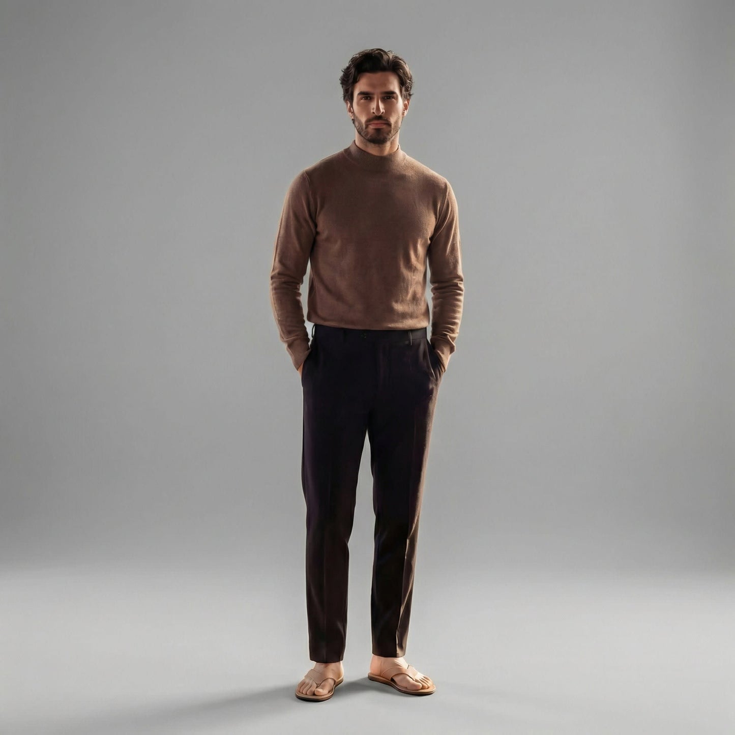 Herren Feinstrickpullover mit Stehkragen | Theo_3
