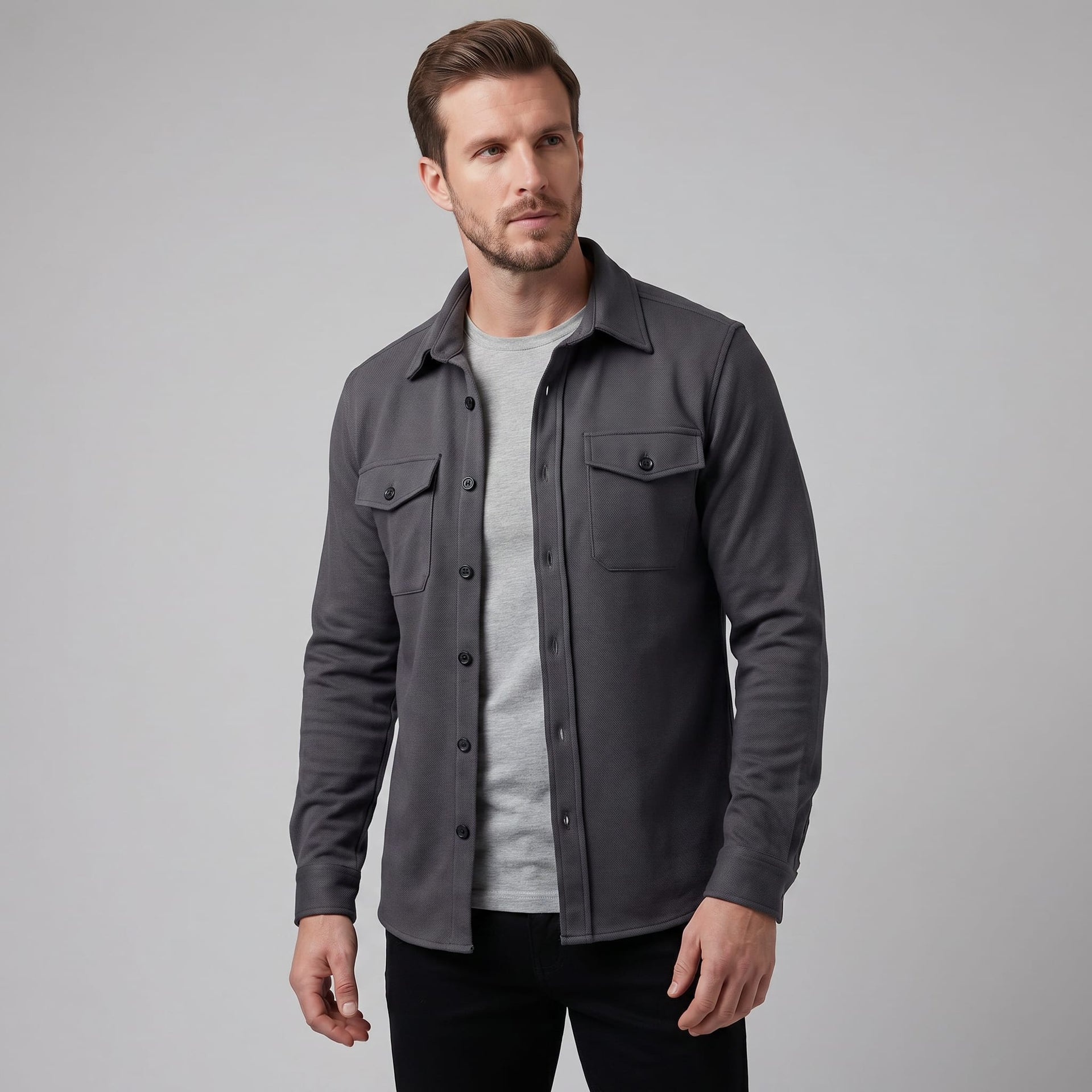 Herren Baumwoll-Overshirt mit Brusttaschen | Gerrit