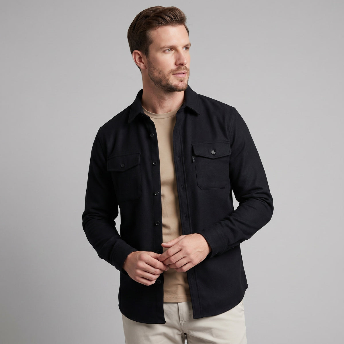 Herren Baumwoll-Overshirt mit Brusttaschen | Gerrit_20