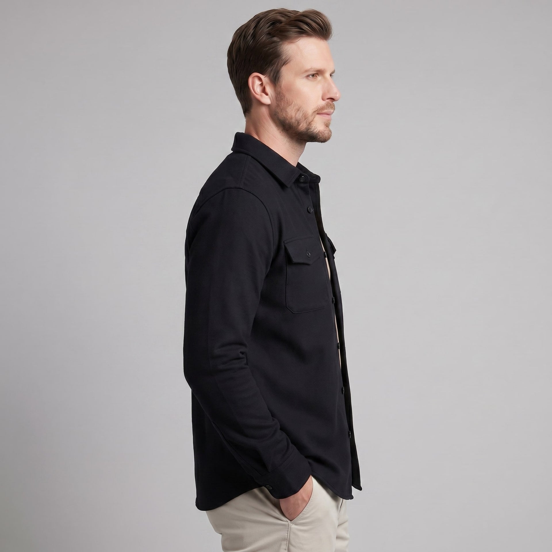 Herren Baumwoll-Overshirt mit Brusttaschen | Gerrit