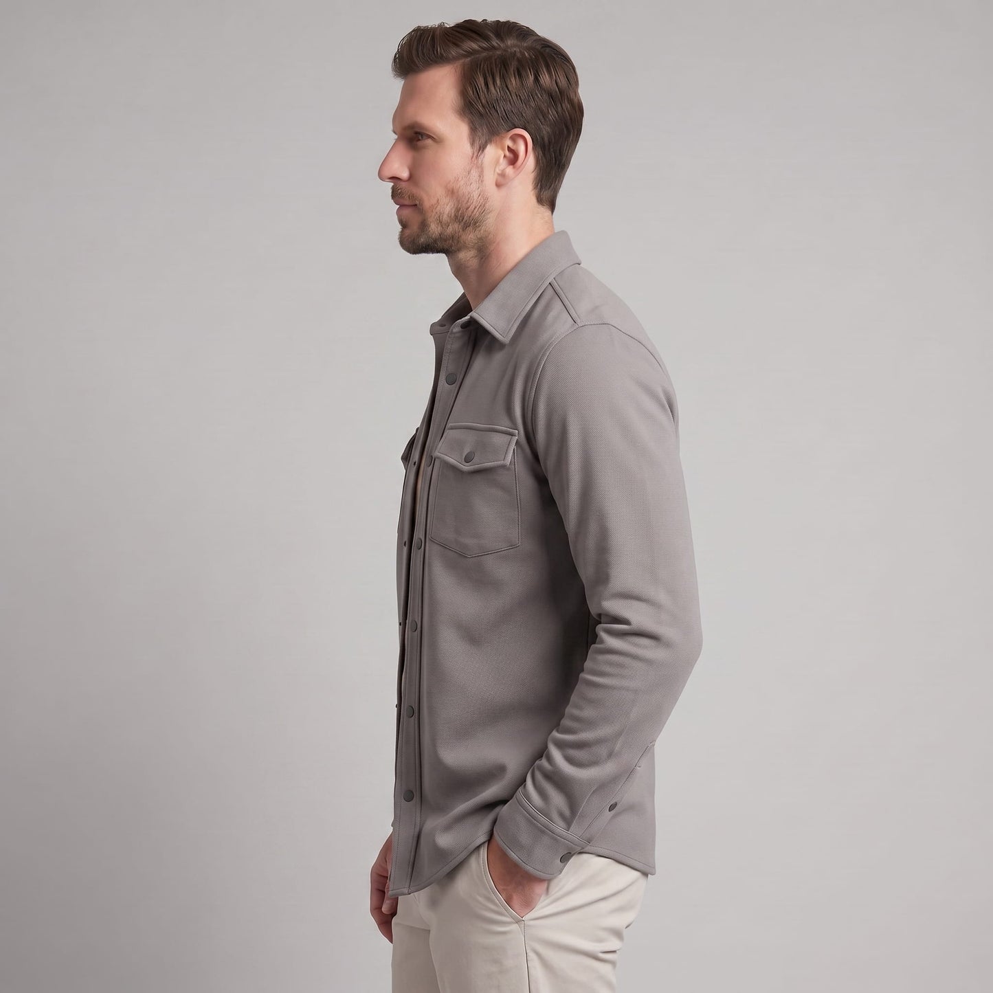 Herren Baumwoll-Overshirt mit Brusttaschen | Gerrit_28
