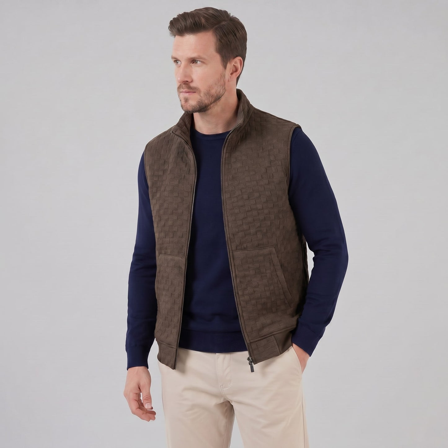 Herren Strickweste mit Stehkragen | Alfons_11