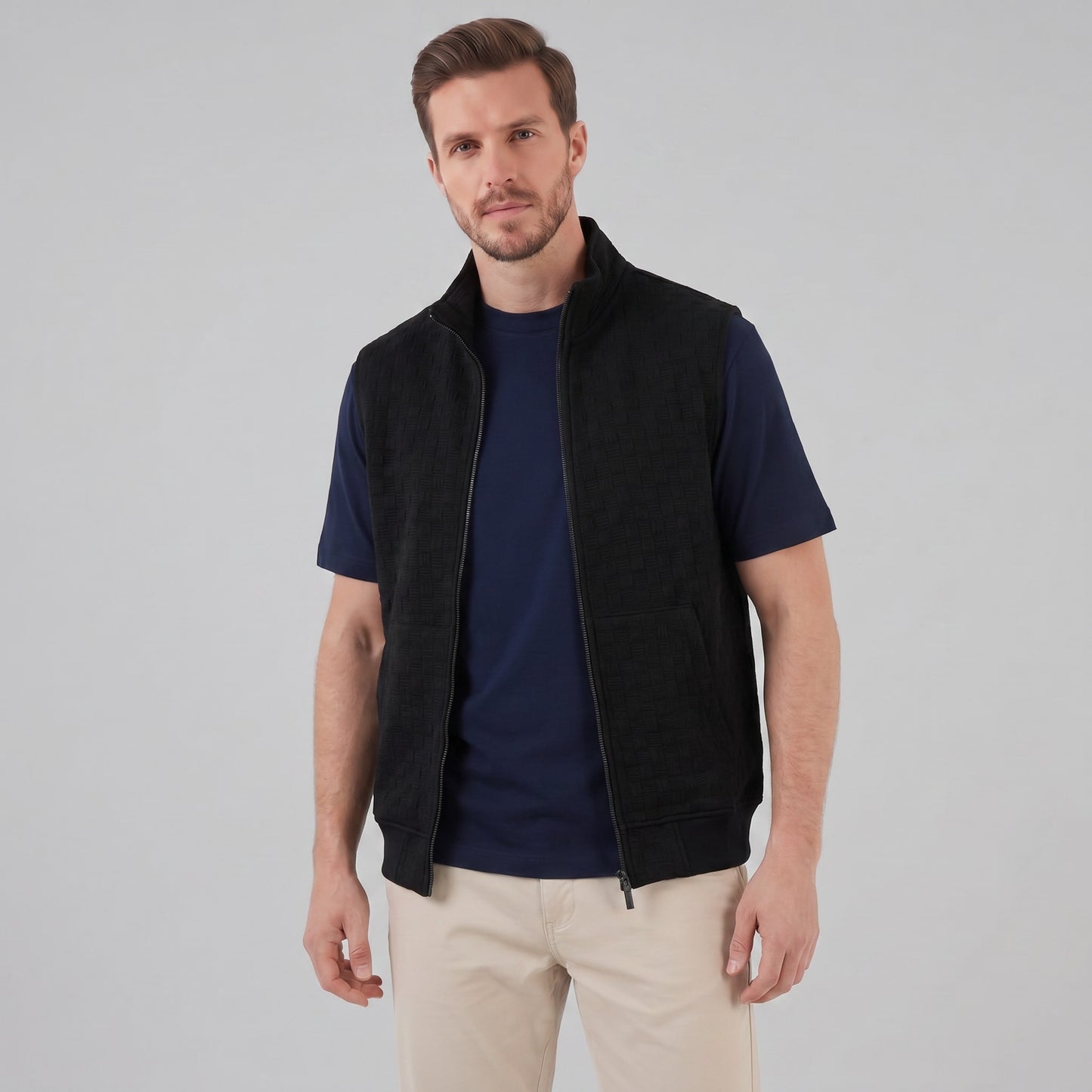 Herren Strickweste mit Stehkragen | Alfons_16