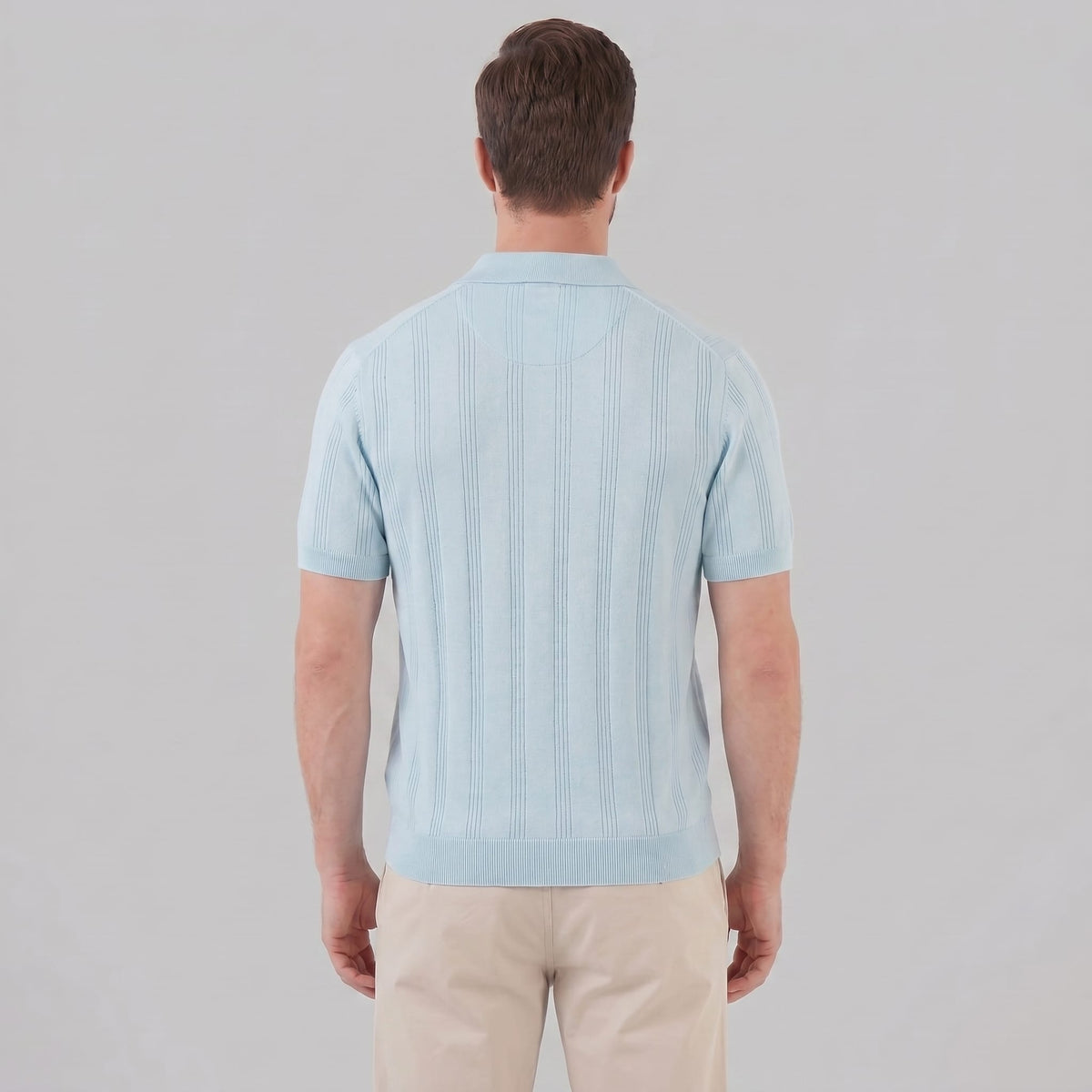 Herren Strickpolo mit Streifenstruktur | Heiko