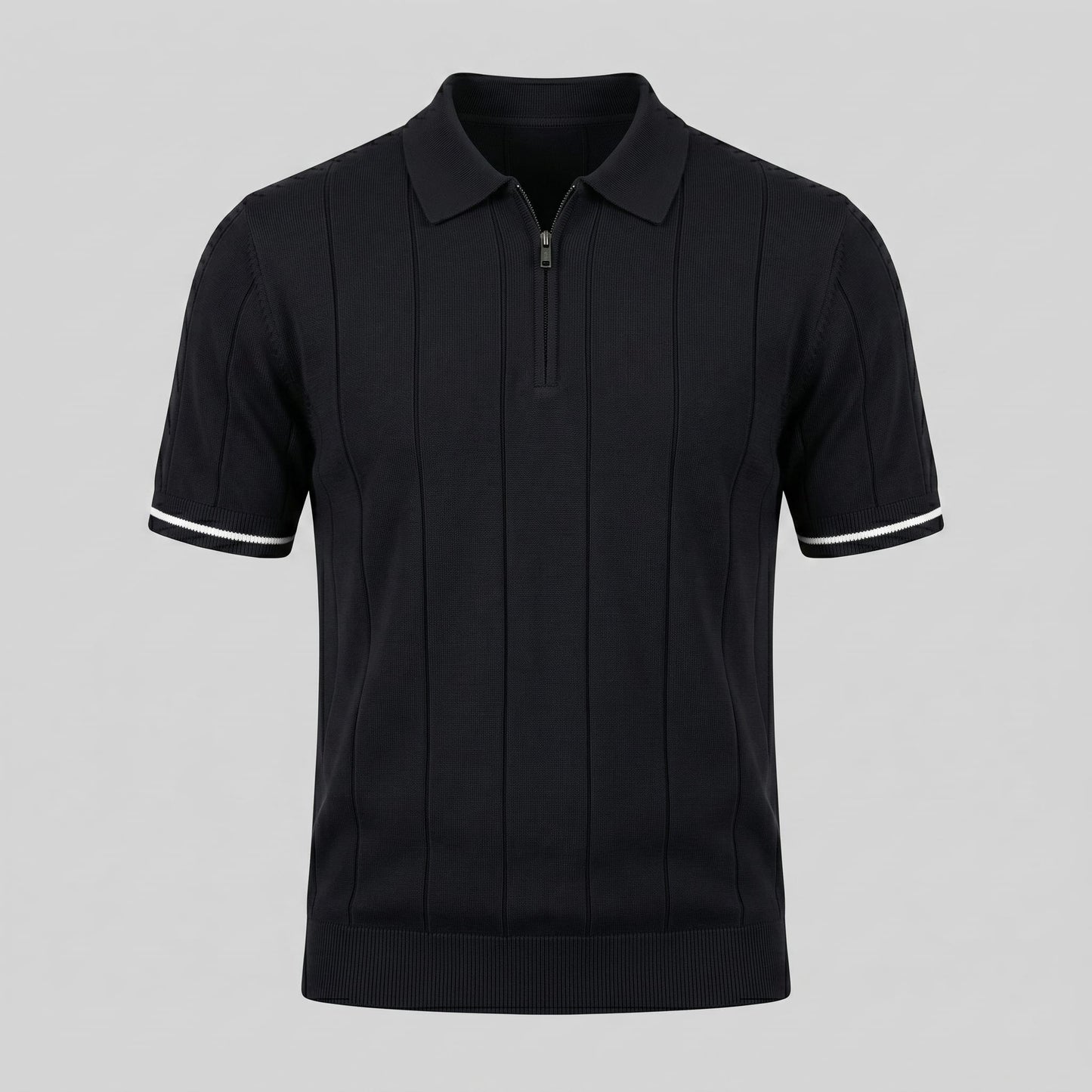 Herren Strickpolo mit Reißverschluss Slim Fit | Quirin_11