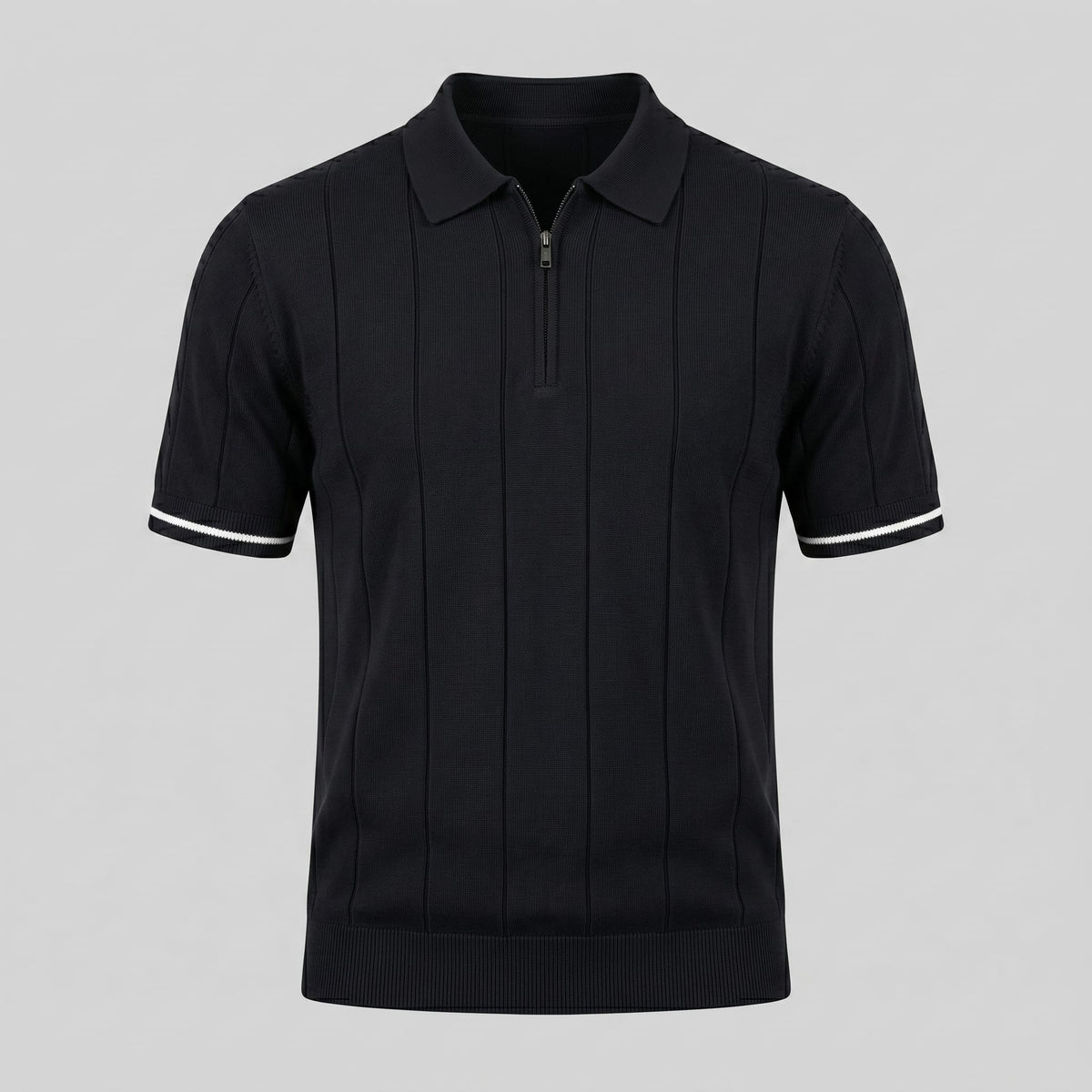 Herren Strickpolo mit Reißverschluss Slim Fit | Quirin