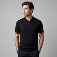 Herren Strickpolo mit Reißverschluss Slim Fit | Quirin