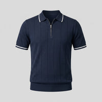 Herren Strickpolo mit Reißverschluss Slim Fit | Quirin