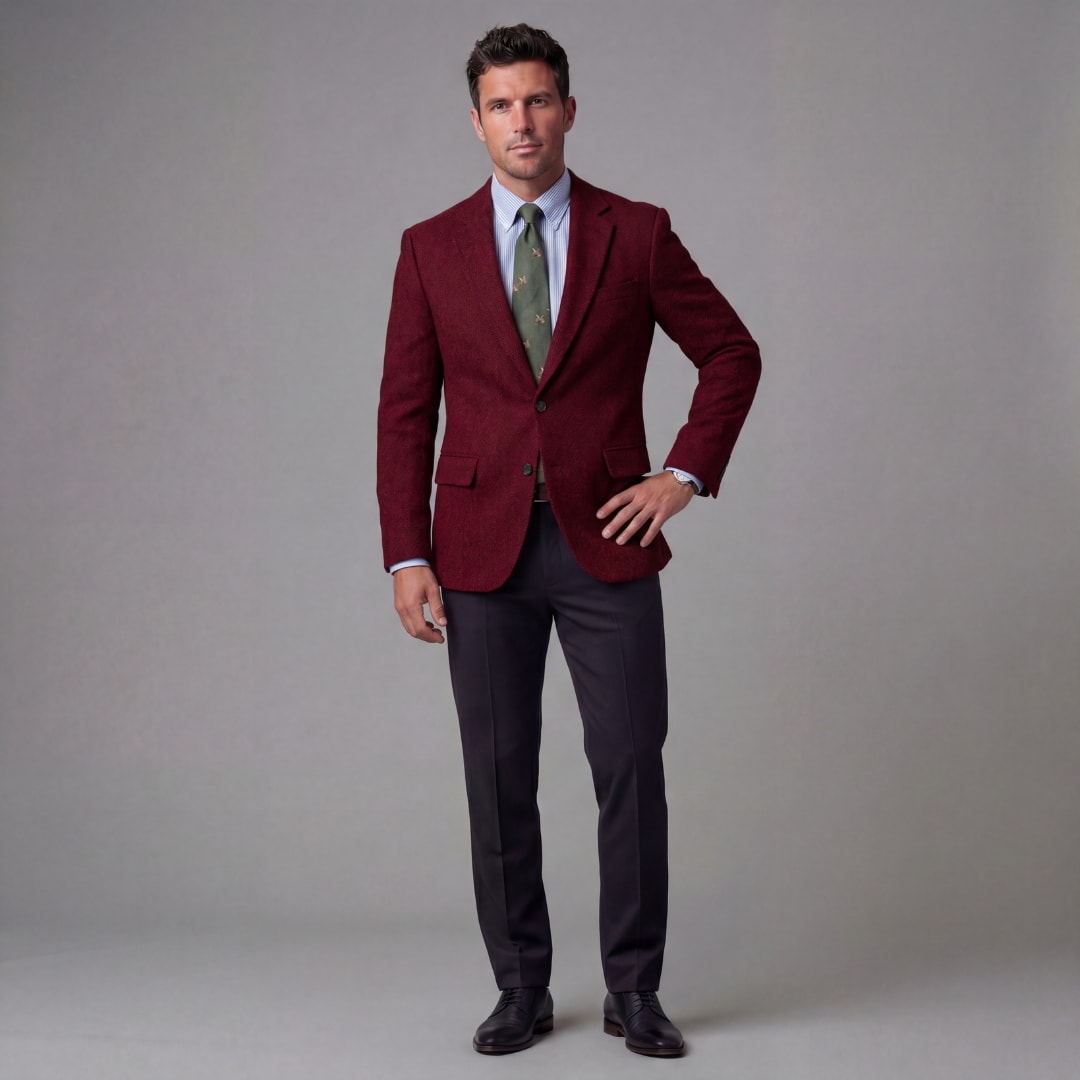 Herren Sakko Fischgrat Regular Fit | Christof