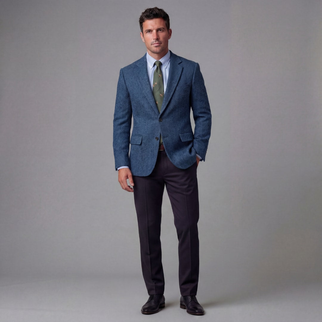 Herren Sakko Fischgrat Regular Fit | Christof_12