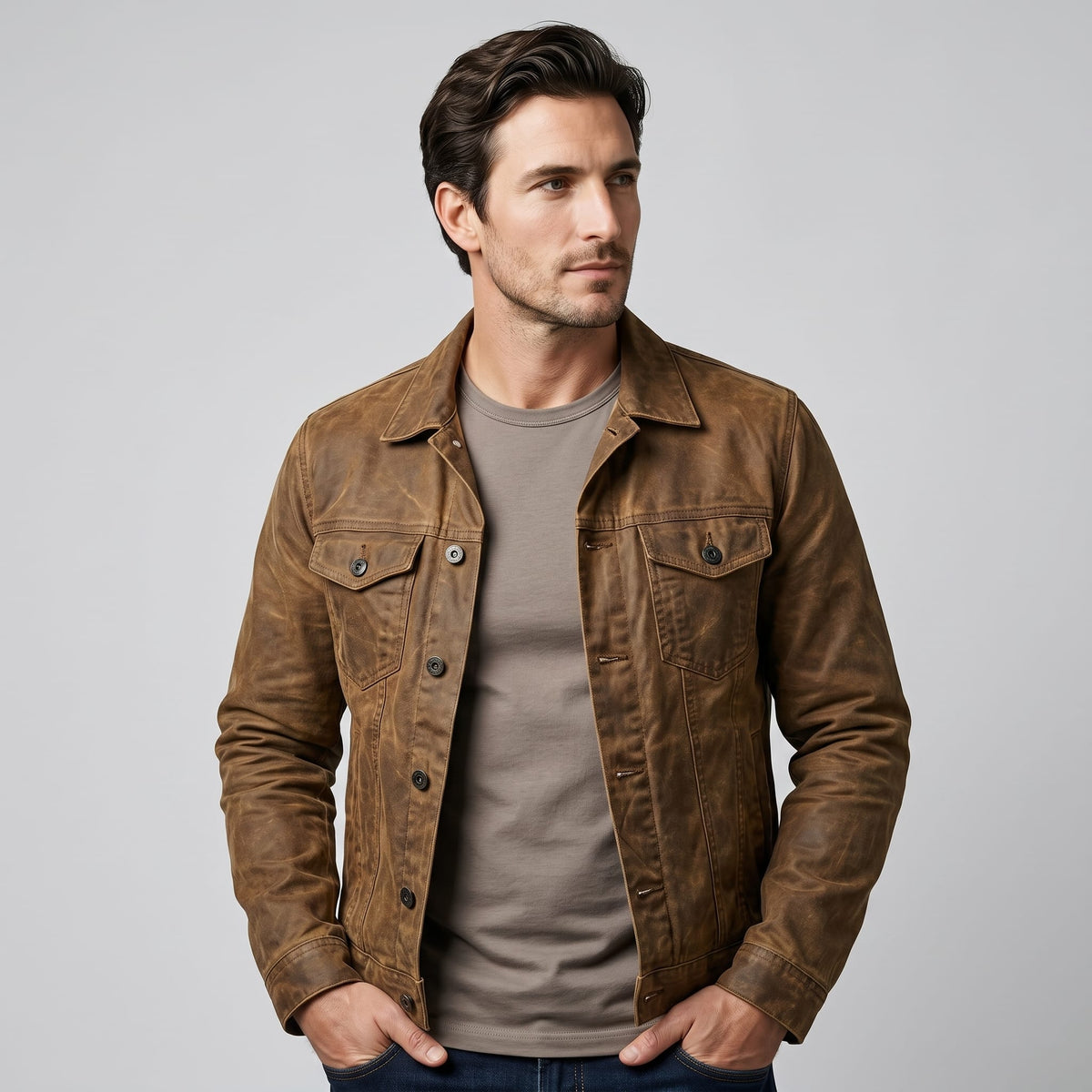 Herren Jeansjacke im Used-Look | Alfred_12