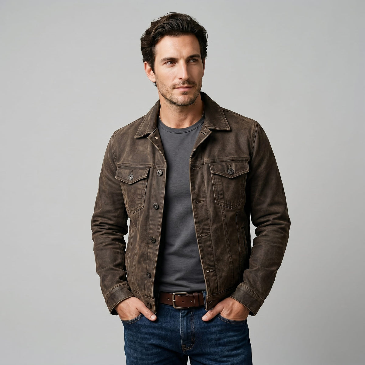 Herren Jeansjacke im Used-Look | Alfred