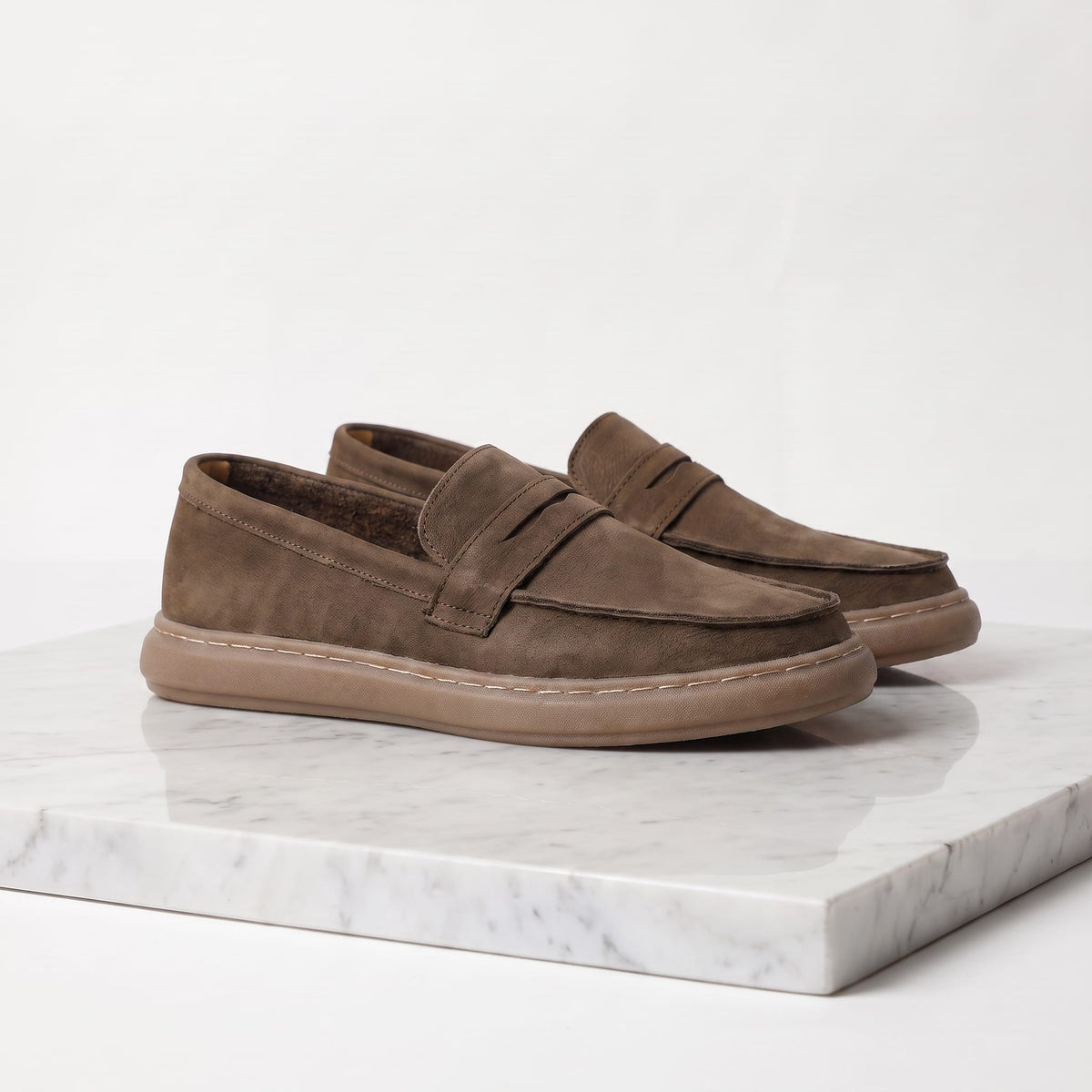 Herren Kunstlederloafer Vintage mit Penny-Riegel | Enno_1