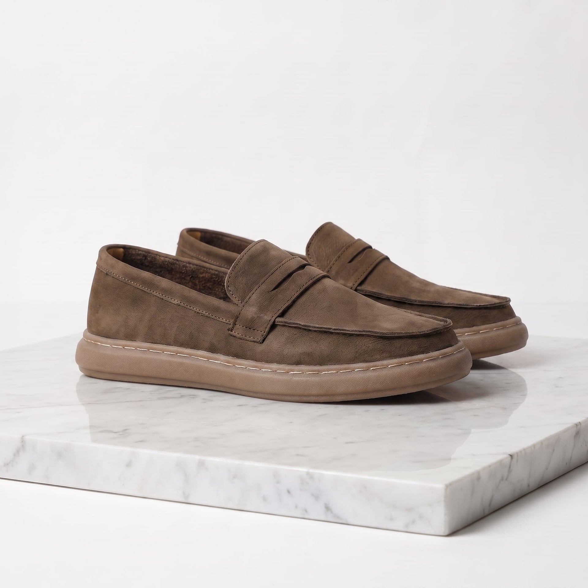 Herren Kunstlederloafer Vintage mit Penny-Riegel | Enno