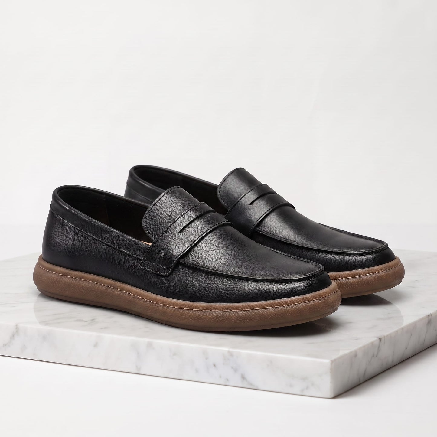 Herren Kunstlederloafer Vintage mit Penny-Riegel | Enno_7