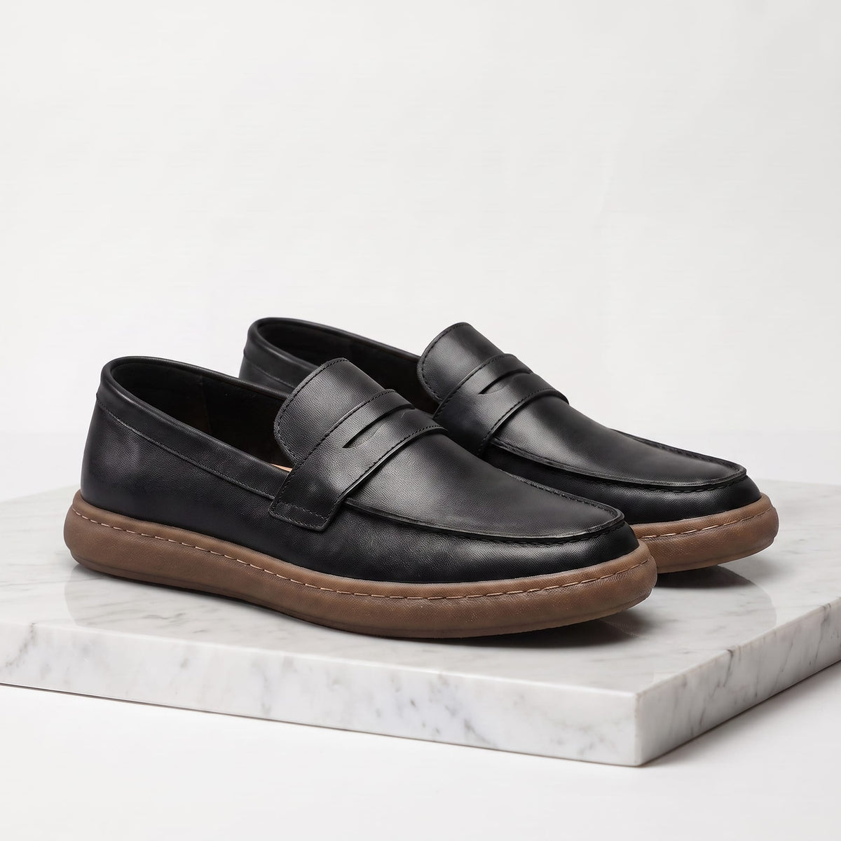 Herren Kunstlederloafer Vintage mit Penny-Riegel | Enno