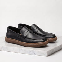 Herren Kunstlederloafer Vintage mit Penny-Riegel | Enno