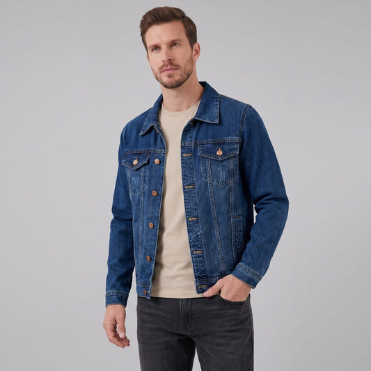 Herren Jeansjacke mit Brusttaschen | Alwin_1