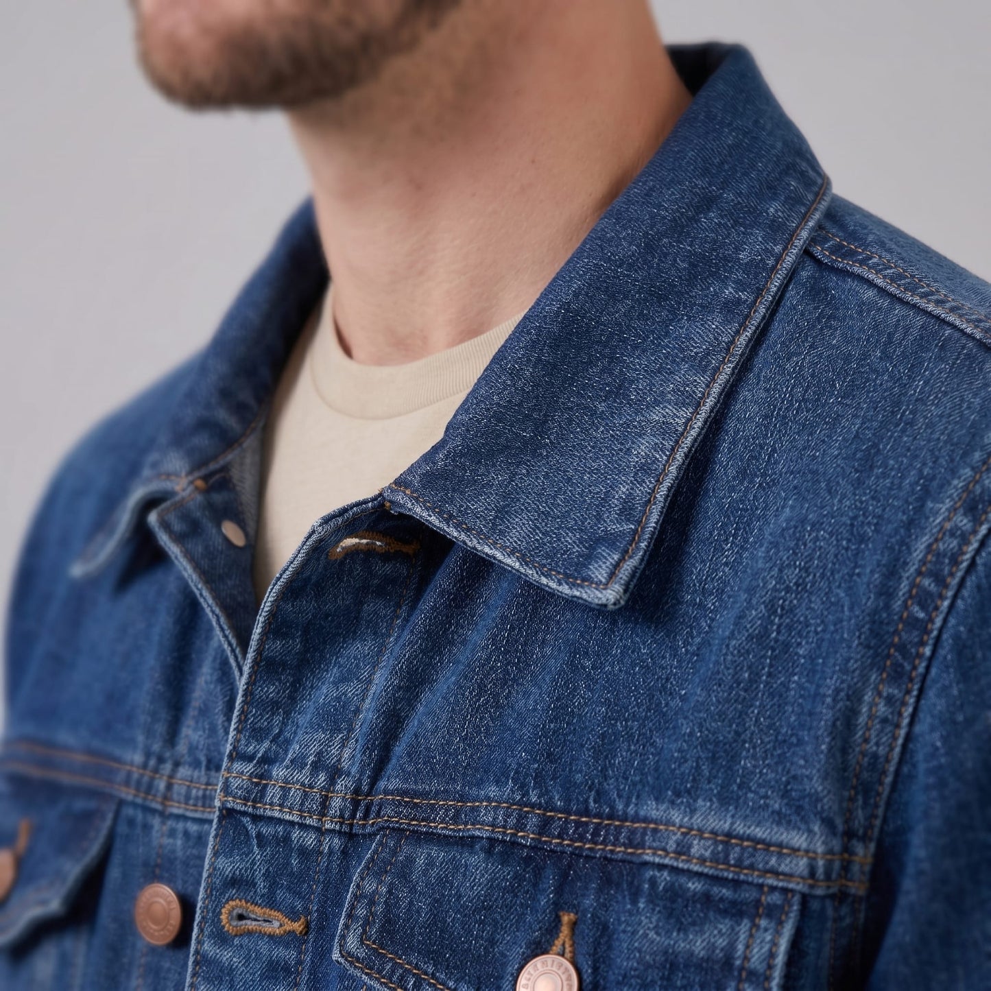 Herren Jeansjacke mit Brusttaschen | Alwin_5