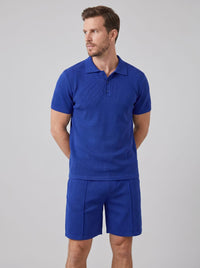 Herren Waffelstrickset mit Kubakragen | Egon