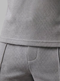 Herren Waffelstrickset mit Kubakragen | Egon
