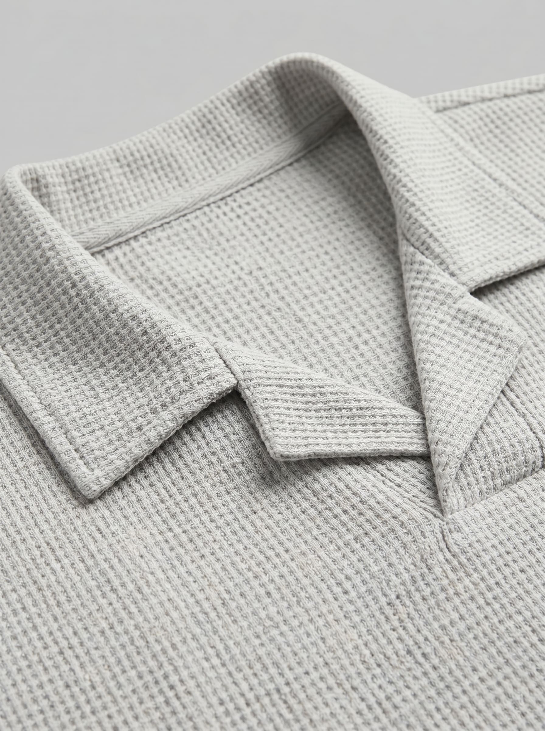 Herren Waffelstrickset mit Kubakragen | Egon