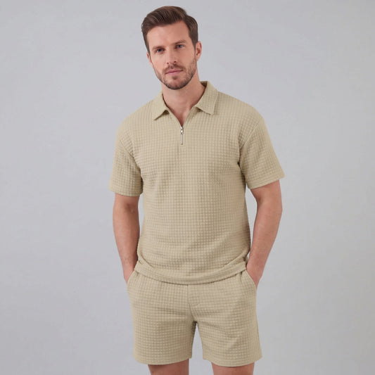 Herren Waffelstrickset mit Reißverschluss | Elias_1