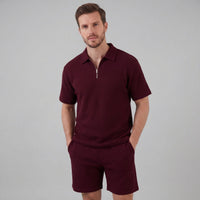 Herren Waffelstrickset mit Reißverschluss | Elias