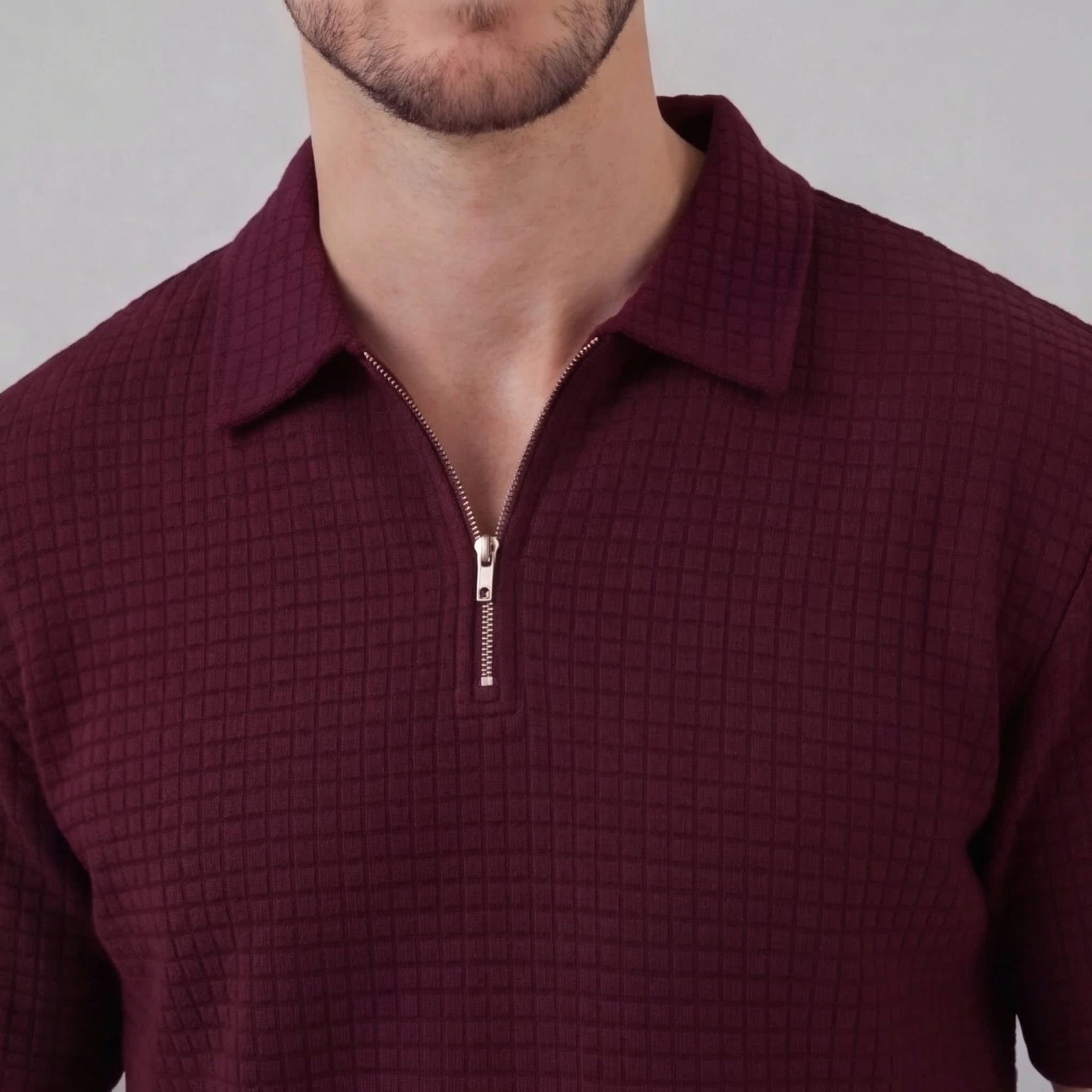 Herren Waffelstrickset mit Reißverschluss | Elias
