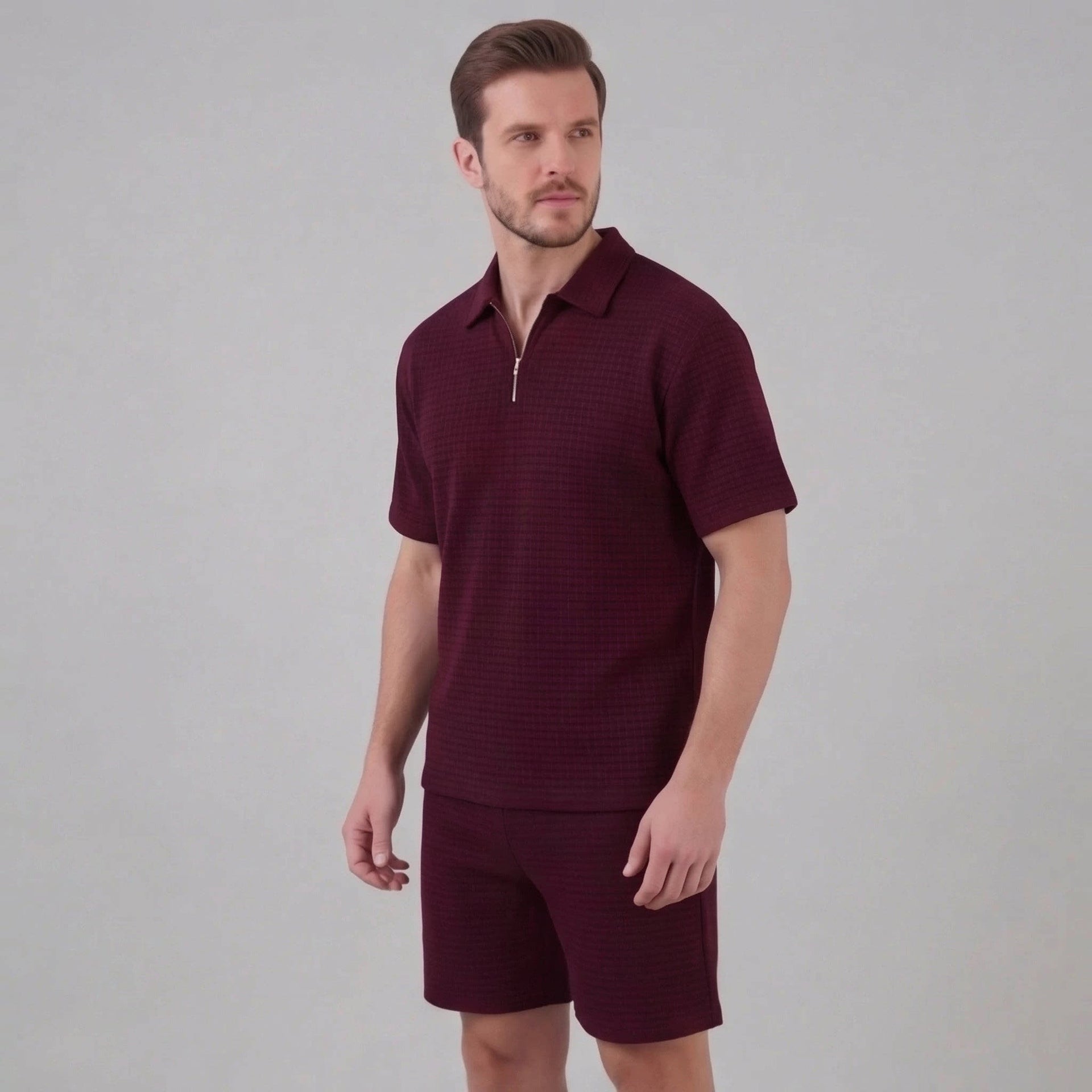 Herren Waffelstrickset mit Reißverschluss | Elias