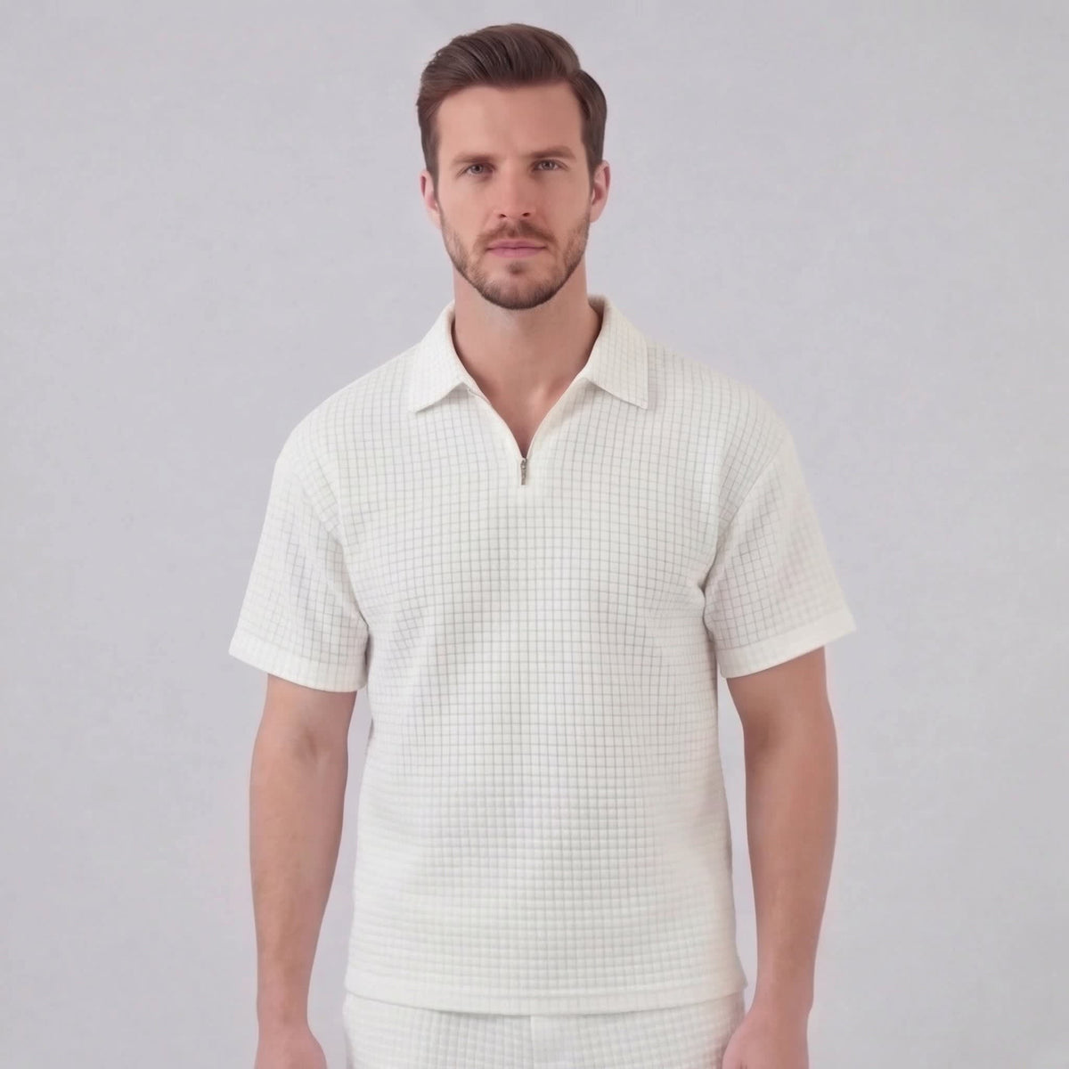 Herren Waffelstrickset mit Reißverschluss | Elias