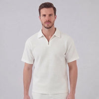 Herren Waffelstrickset mit Reißverschluss | Elias