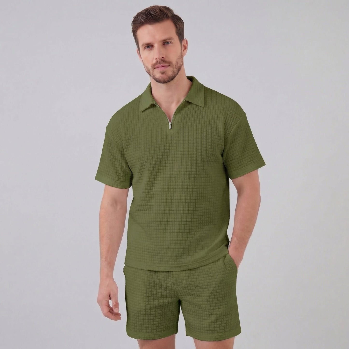 Herren Waffelstrickset mit Reißverschluss | Elias_17