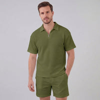 Herren Waffelstrickset mit Reißverschluss | Elias