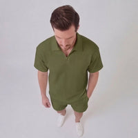 Herren Waffelstrickset mit Reißverschluss | Elias