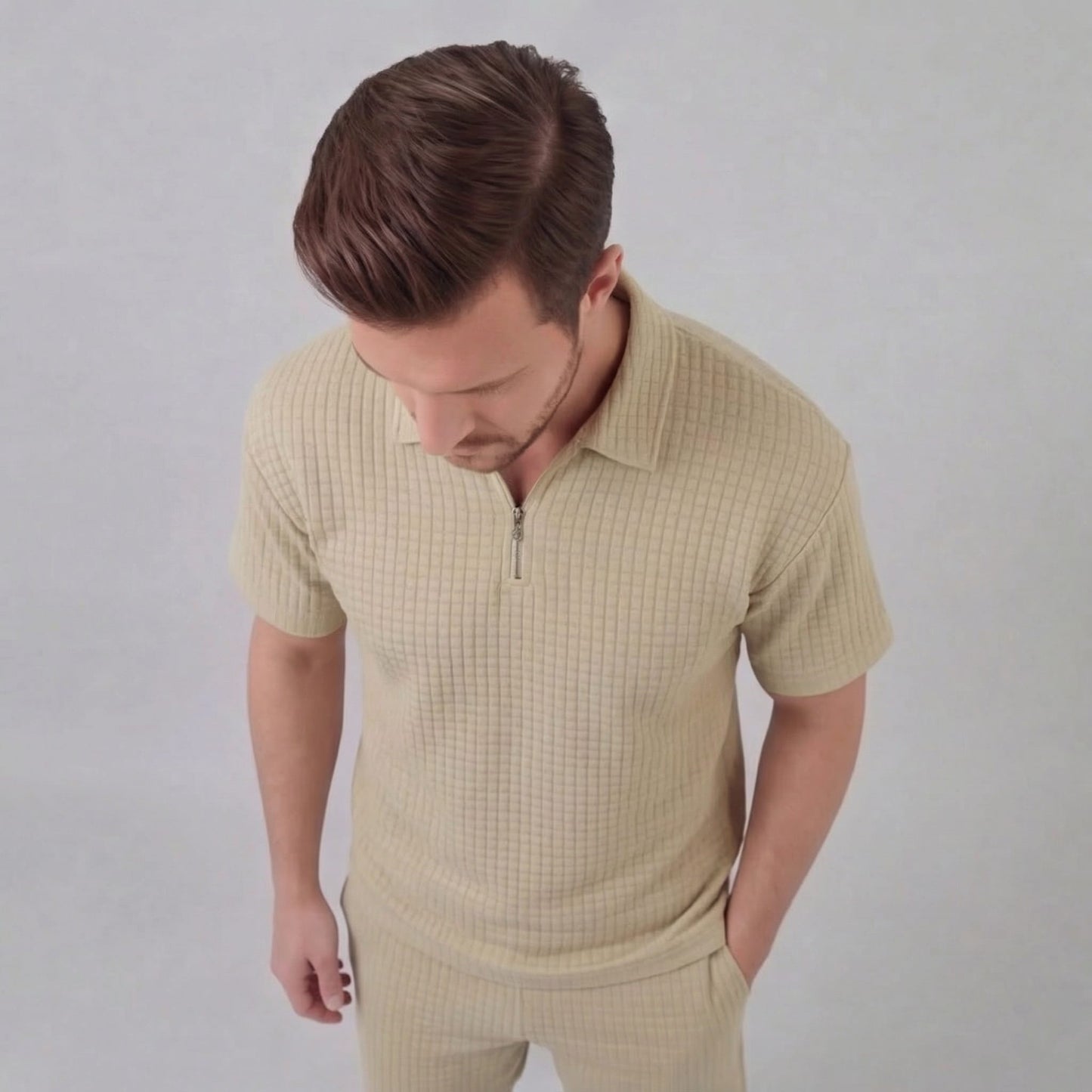 Herren Waffelstrickset mit Reißverschluss | Elias_4