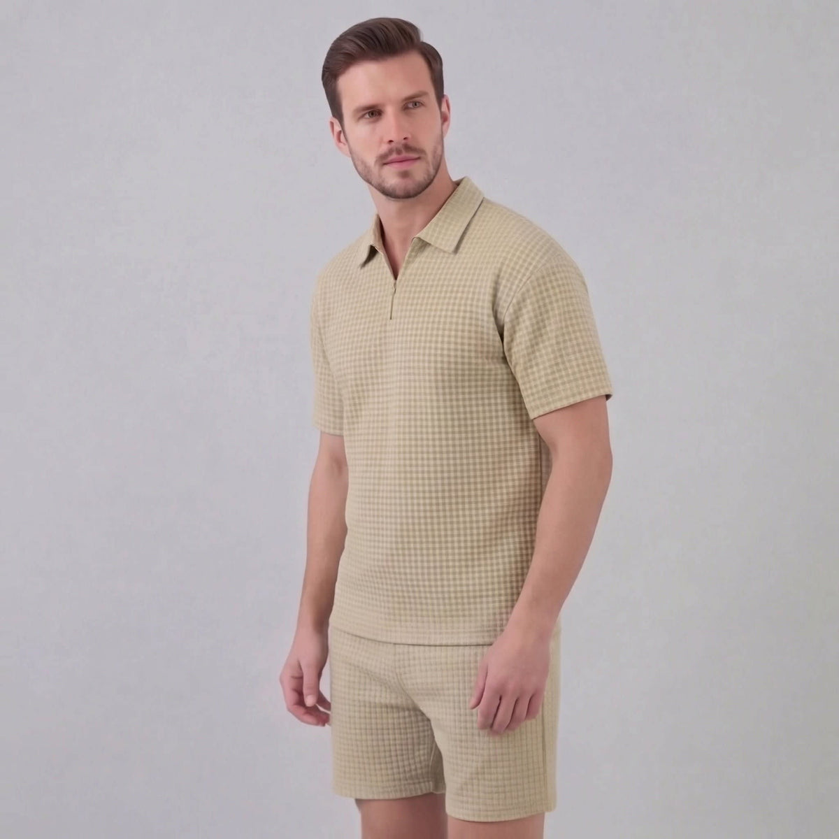 Herren Waffelstrickset mit Reißverschluss | Elias_5