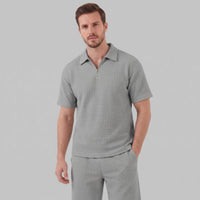 Herren Waffelstrickset mit Reißverschluss | Elias