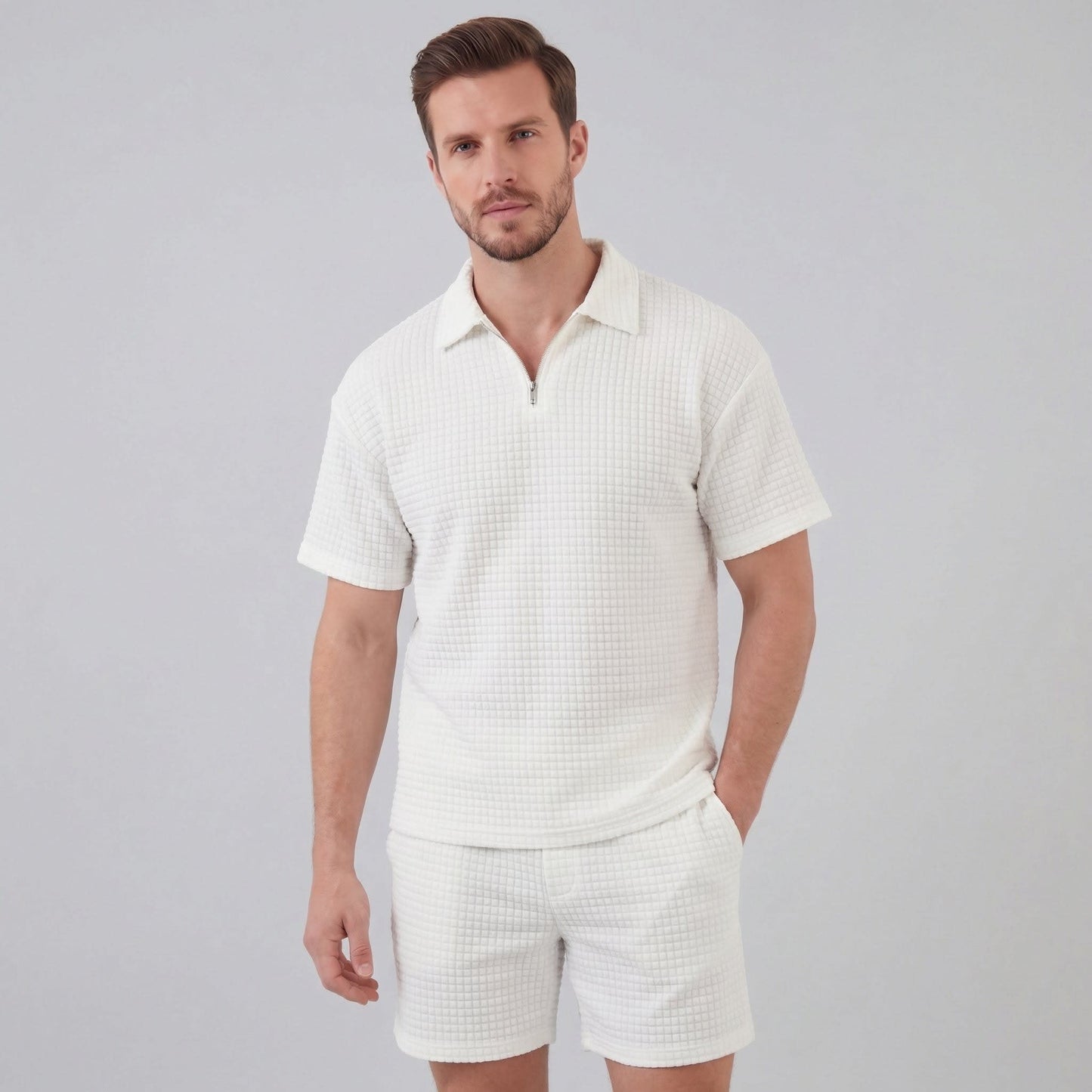 Herren Waffelstrickset mit Reißverschluss | Elias_9
