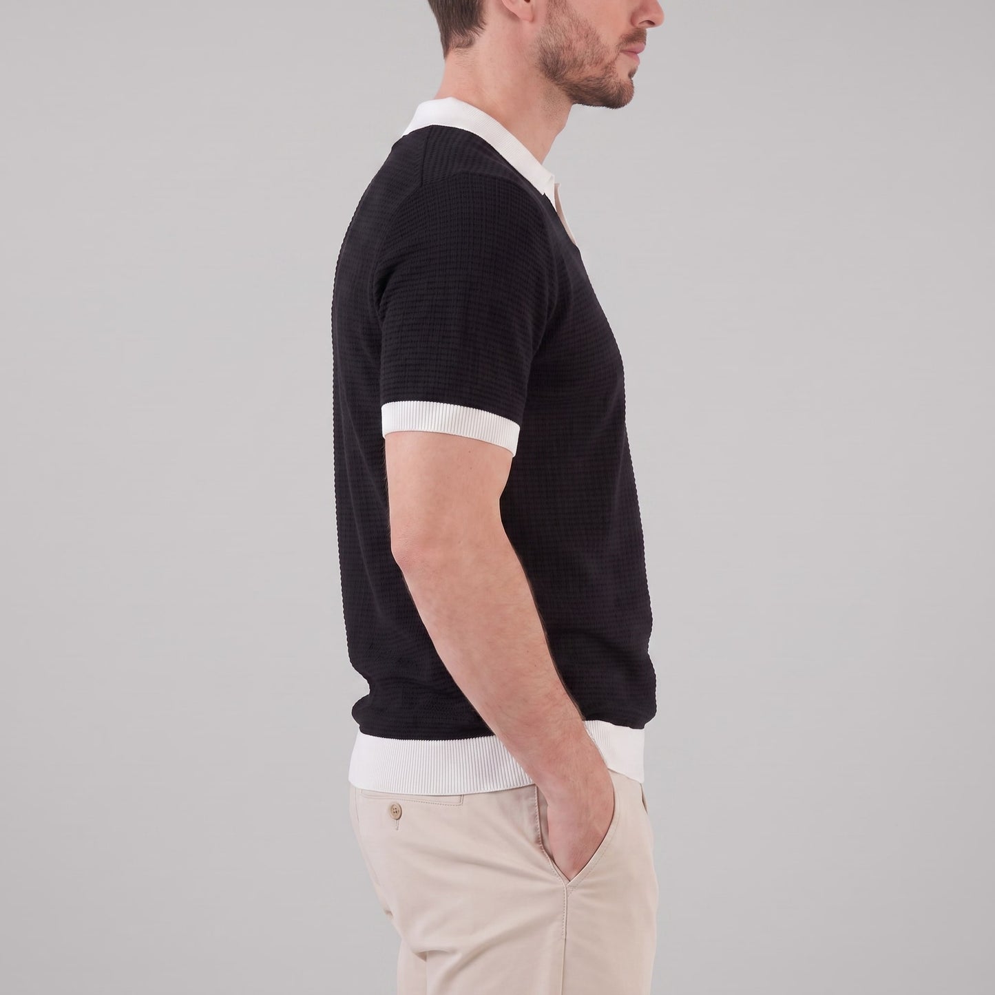 Herren Strickpolo mit Kontrastkragen | Raimund_11