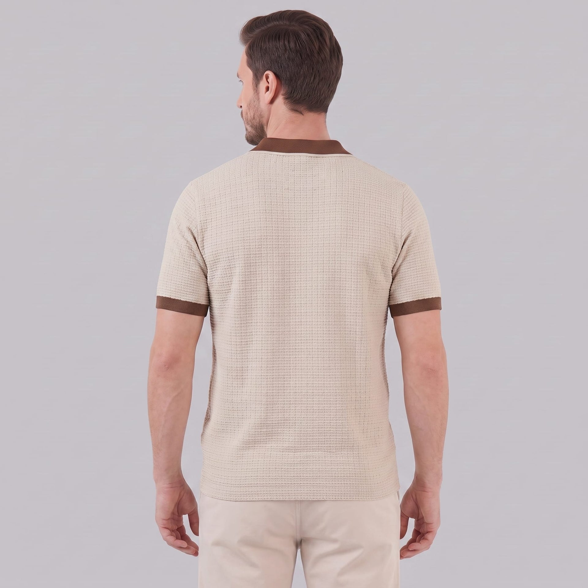 Herren Strickpolo mit Kontrastkragen | Raimund