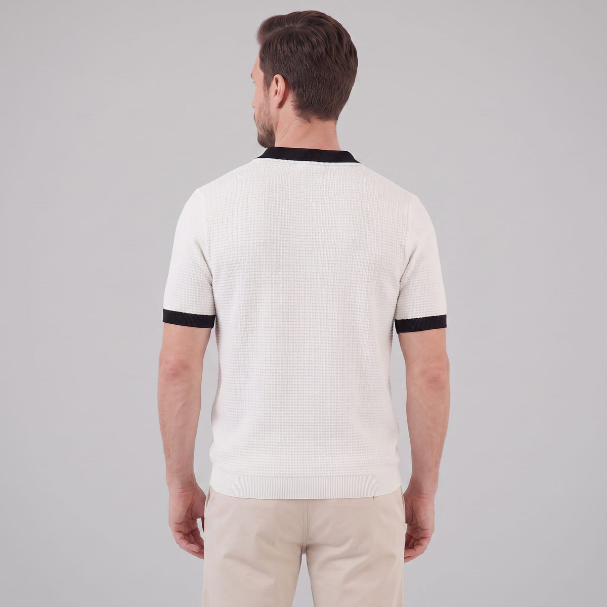 Herren Strickpolo mit Kontrastkragen | Raimund