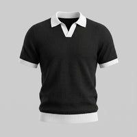 Herren Strickpolo mit Kontrastkragen | Raimund