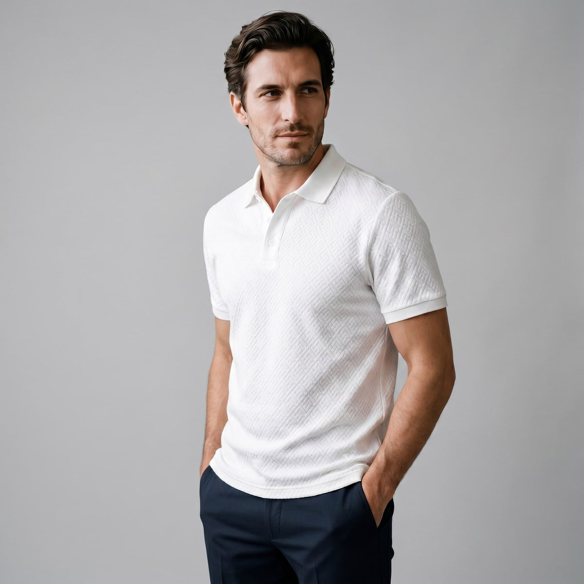 Herren Poloshirt mit Jacquard-Struktur | Rainer_1