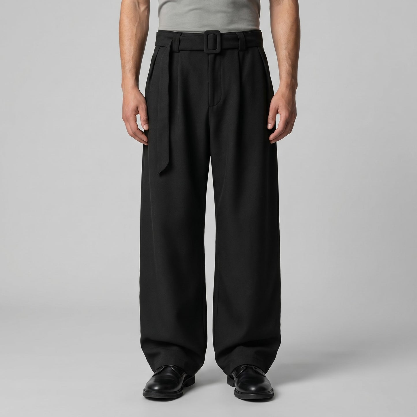 Herren Bundfaltenhose mit Stoffgürtel | Artur_16