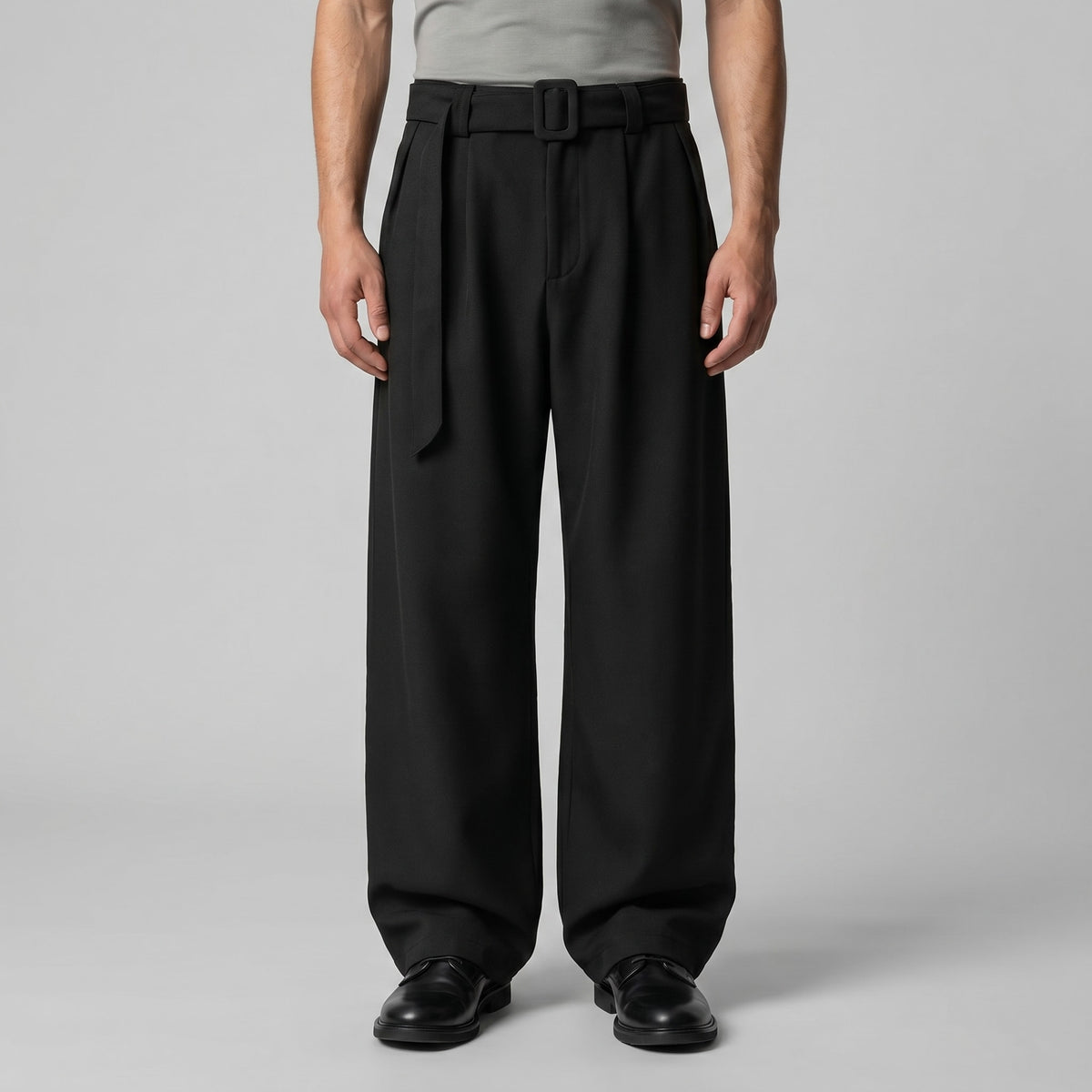 Herren Bundfaltenhose mit Stoffgürtel | Artur