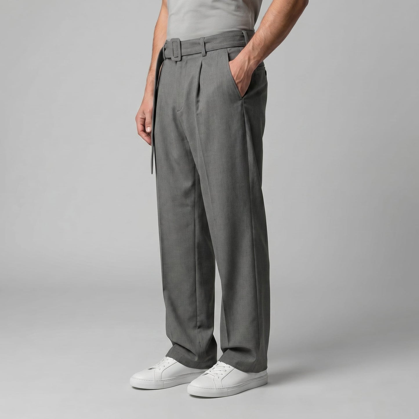 Herren Bundfaltenhose mit Stoffgürtel | Artur_2