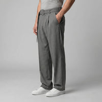 Herren Bundfaltenhose mit Stoffgürtel | Artur