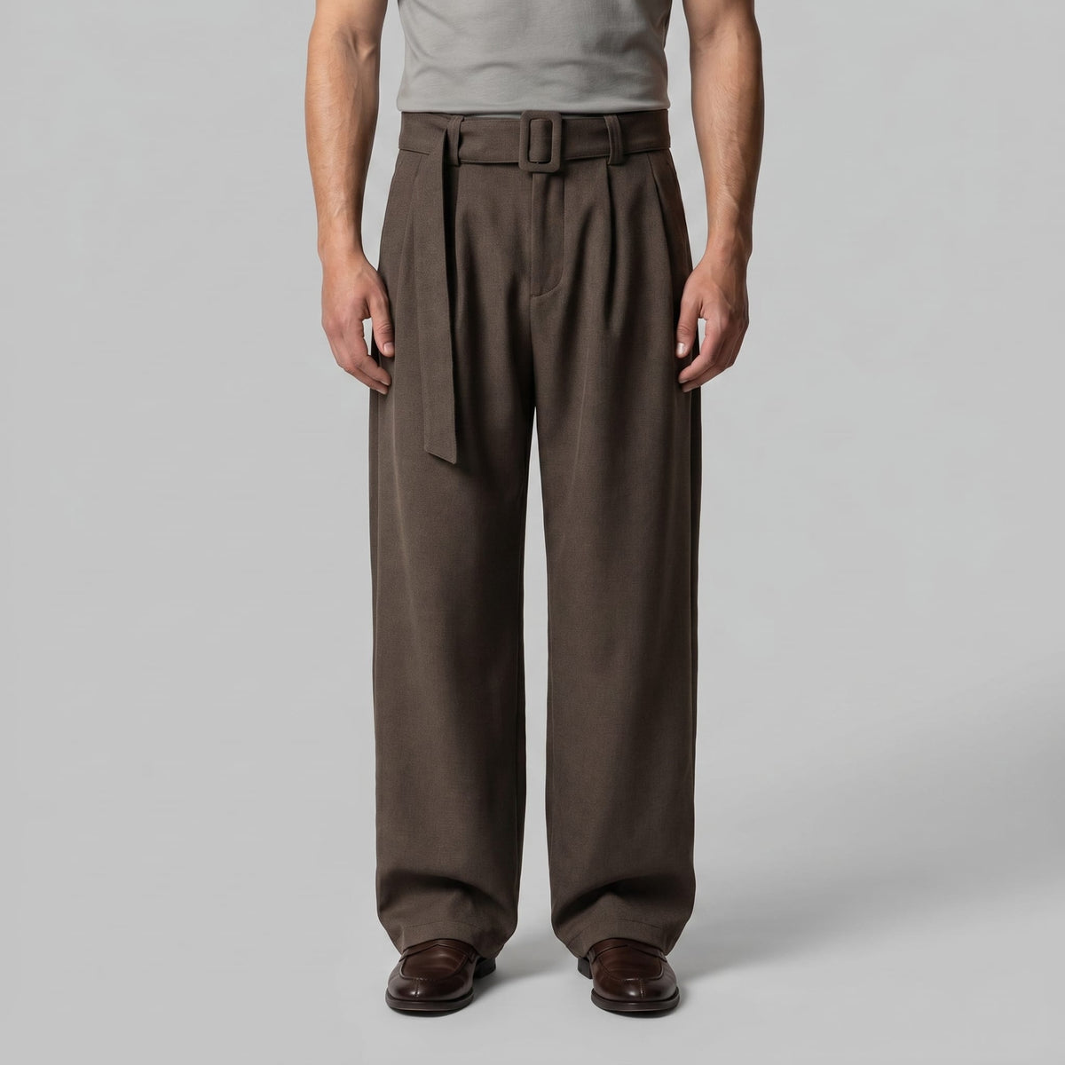 Herren Bundfaltenhose mit Stoffgürtel | Artur_6