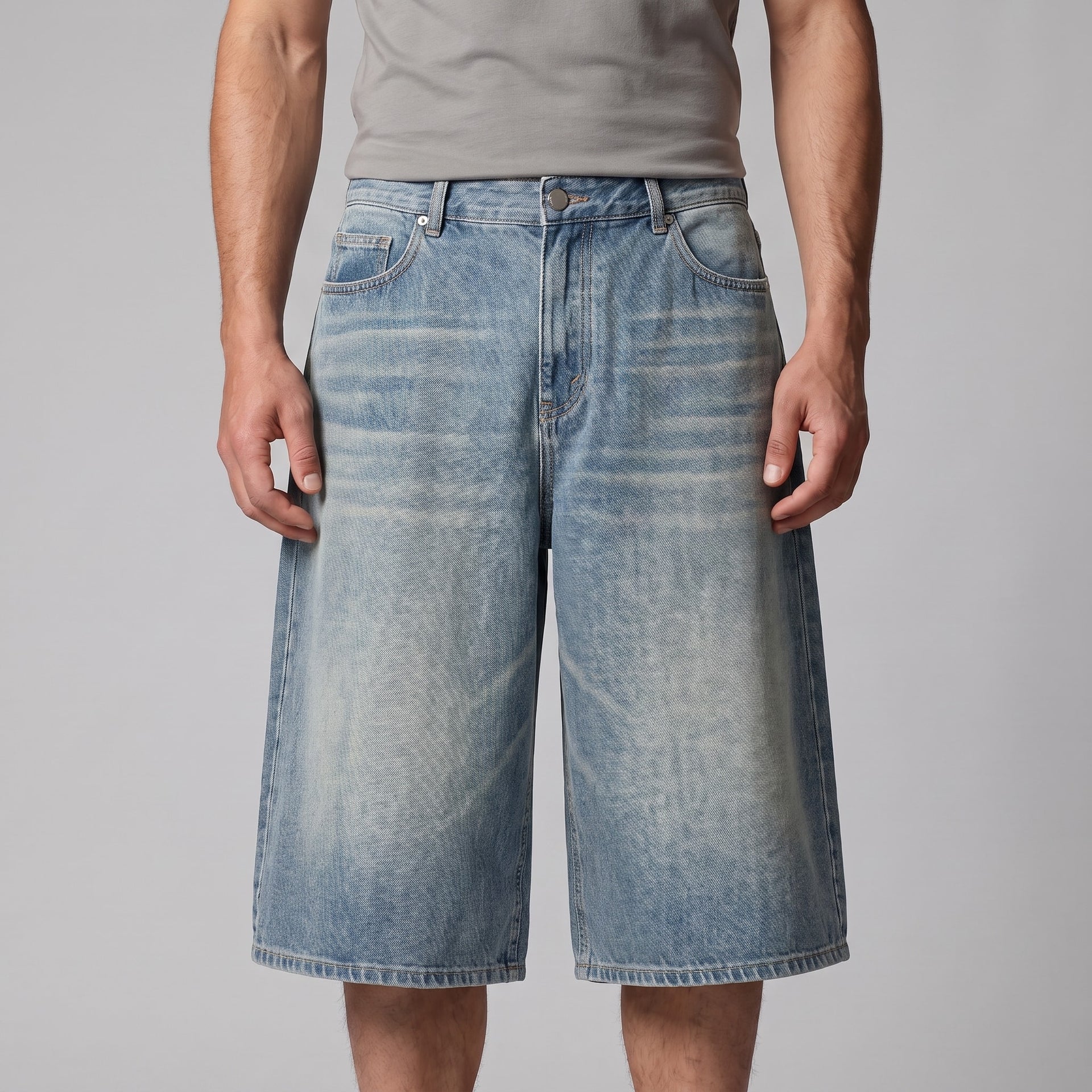 Herren Jeansshorts mit weitem Bein und Fünf-Taschen-Schnitt | Diethelm